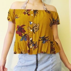Off-shoulder Floral Top (S)
